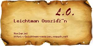 Leichtman Osszián névjegykártya